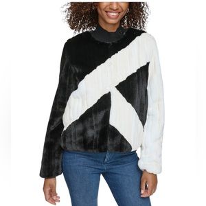 Karl Lagerfeld Women's K Logo Faux-Fur Jacket NWT sz M